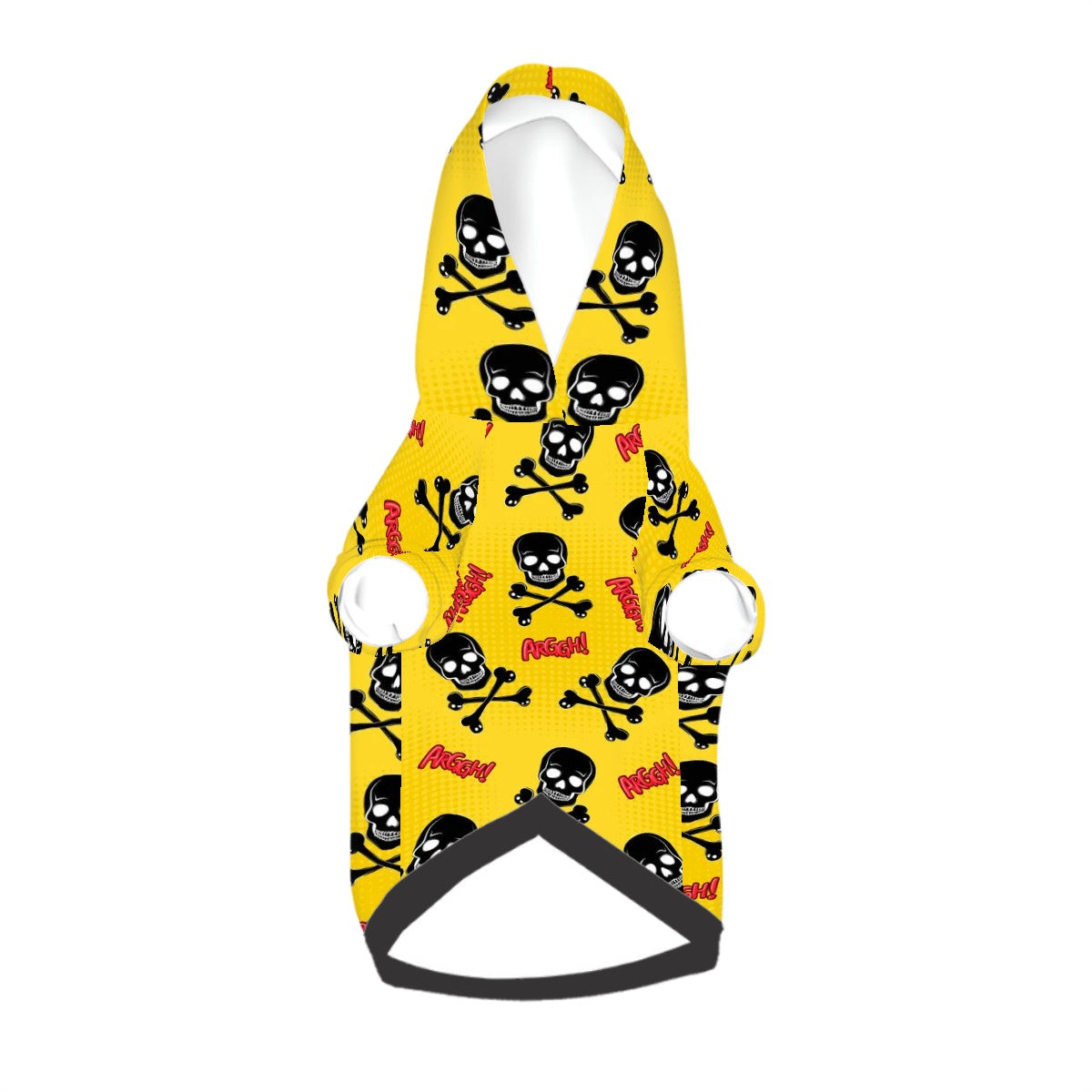 Pet Hoodie Yellow Skulls and Crossbones