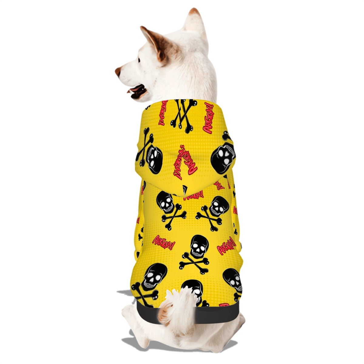 Pet Hoodie Yellow Skulls and Crossbones