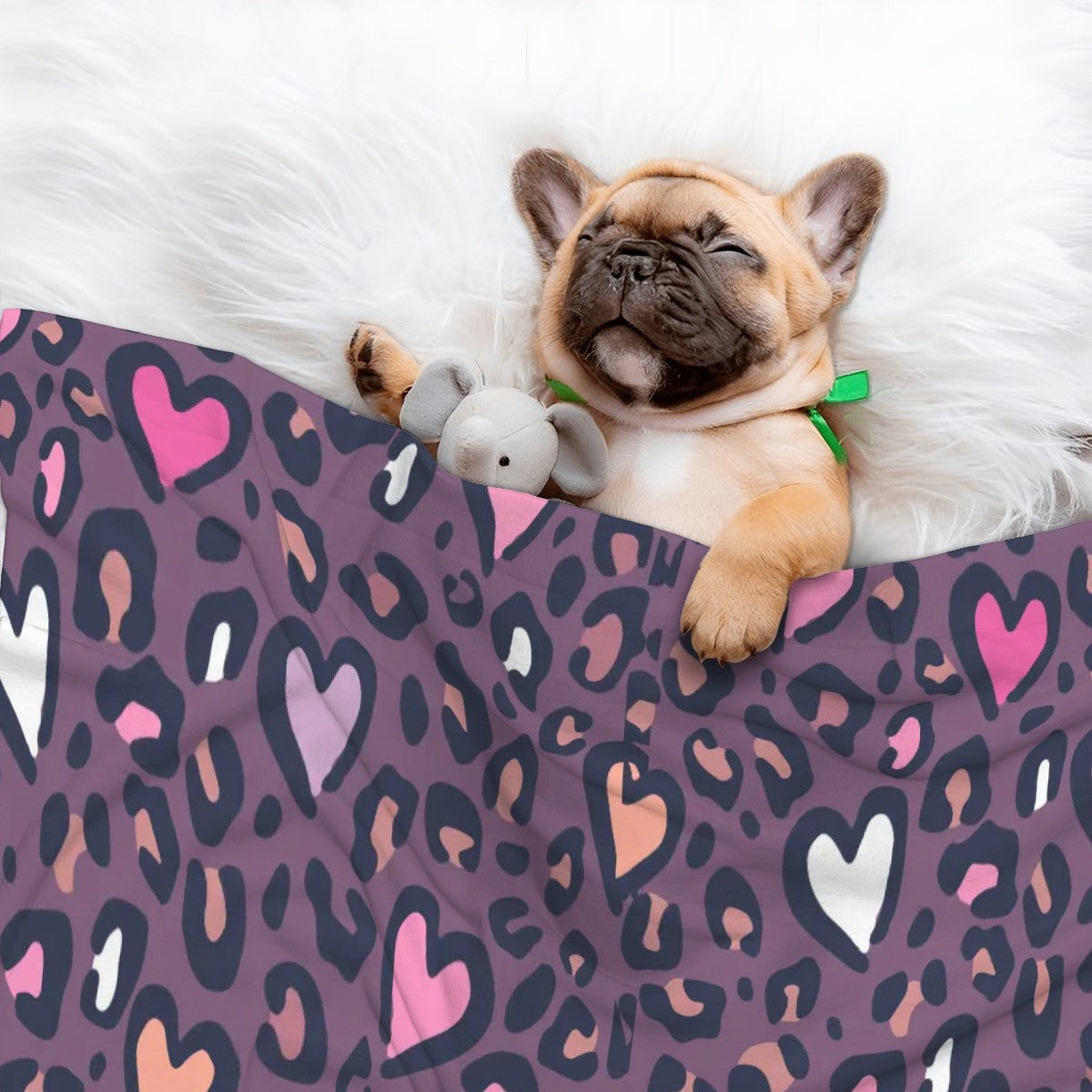 Pet Blanket Leopard Hearts